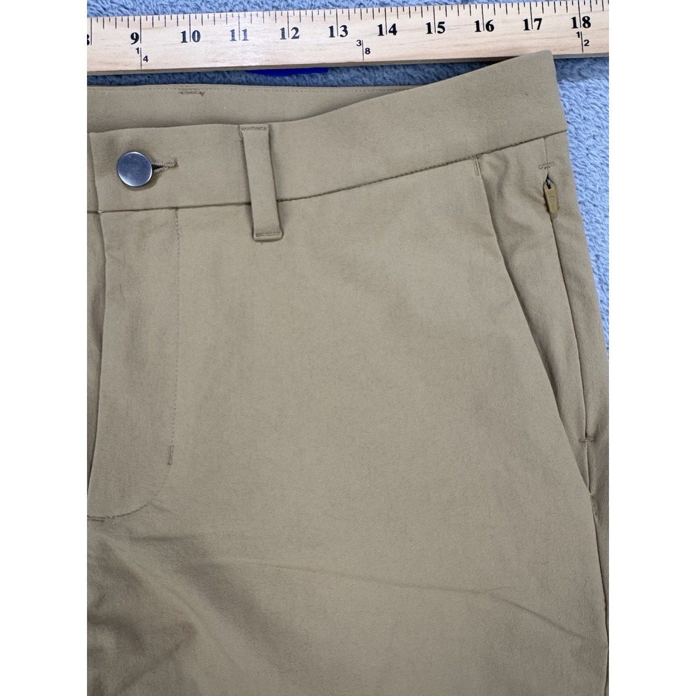 CRZ YOGA Men Chino Golf Pants 34 Khaki Stretch Performance Tech Flex Flat Front - Picture 5 of 10